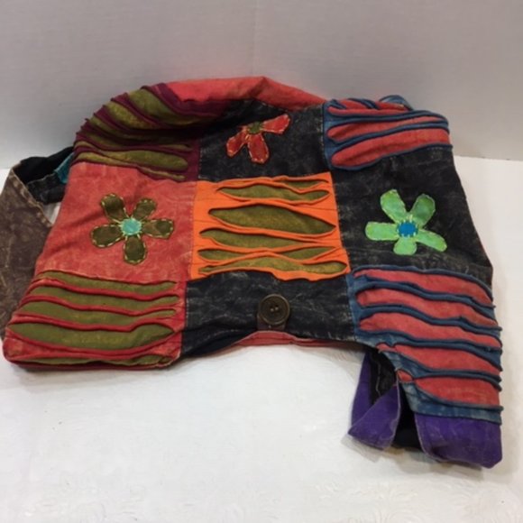 Rising International Cotton HOBO Tie Dyed Floral Shoulder Bag Nepal - Picture 2 of 14